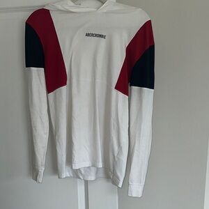 Abercrombie Kids White and Red Hoodie